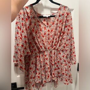 Floral light mid sleeve blouse